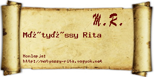 Mátyássy Rita névjegykártya